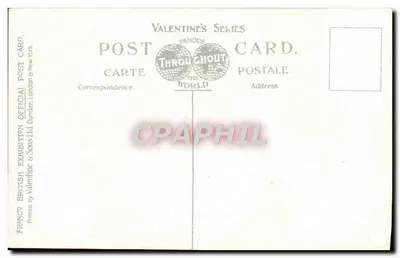 Wejście do Hali Maszyn — Wystawa Francusko-Brytyjska, Londyn, 1908 — seria Valentine's Series — Rewers