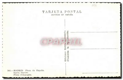 Madrid — Plaza de España — Edições García Garrabeta, n° 161 — Verso