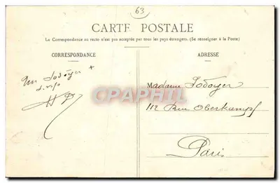 Auvergne - Widok na Pic de Sancy (1.886m) — Lib. Bouge-Réal, 44 Rue de l'Épée, Chermont-Perrambl — Rewers