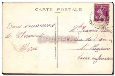 Le Puy-de-Dôme widziany z dołu (wys. 1465 m.) — Auvergne — G. D'O. - 1113 — Rewers