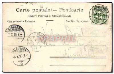 Castillo de Valangin — Editor Comptoir de Photographie Régimental (Buisse) — n° 142 — Reverso