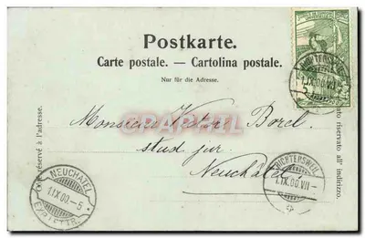 Richtersweil — vista panorâmica e casa — editor A. Leutert, Neuchâtel, n°7082 — Verso