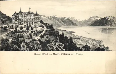 Grande Hôtel do Monte Pélerin em Vevey — vista panorâmica — editor não visível