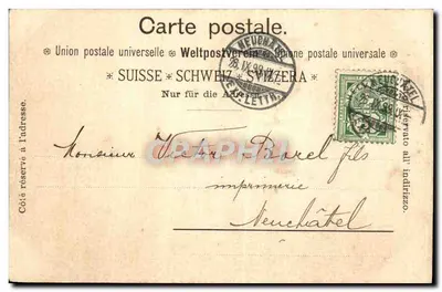 Dombresson — widok panoramiczny — Delachaux & Niestlé, nr 0107 — Rewers