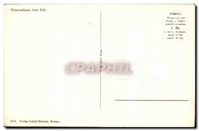 Trümmelbach, 6ter Fall — wodospad w kanionie — Wydawnictwo Schild-Bichsel, Briens, nr 1233 — Rewers