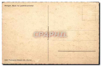 Wengen — Vista do vale de Lauterbrunnen — Photoglob-Wehrli AG, Zürich, n°2263 — Verso