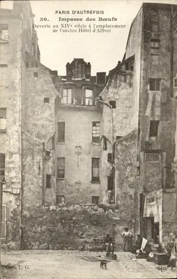 Paris no passado — Impasse dos Bois, aberta no século XIV no local do antigo Hotel d'Albret — Gott L. G.