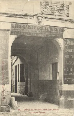 Porta do antigo hotel de Coislin — 43, rue Greneta — Coll. au Vieux Paris pittoresque
