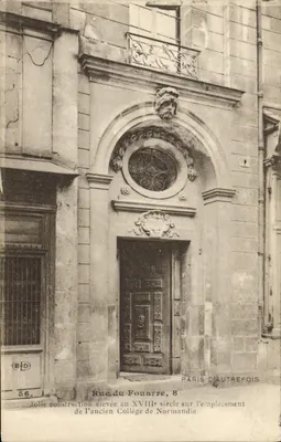 Rue du Fournarre, 8 — Antigo Colégio da Normandia — Paris de outrora