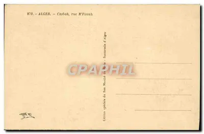 Casbah, ulica M'Fissah — Algérie — Wydanie specjalne Bon Marché z Algierii — Rewers