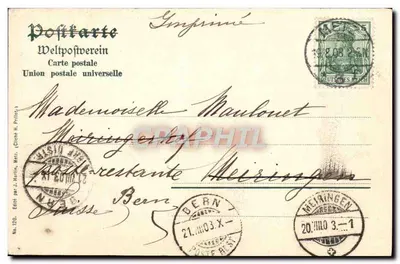 Statua proroka Daniela — nowy portal katedry — wydano przez J. Harting, Metz, nr 120 — Rewers
