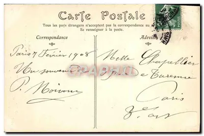 Wysoki pomnik na cześć Barona Taylora — Paryż — Adrien Dubois, wydawca, seria 2585 — Rewers