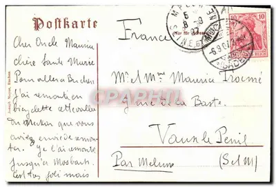 Buchen. Rathausplatz. — Visão do Rathaus e da fonte — editor não visível — Verso