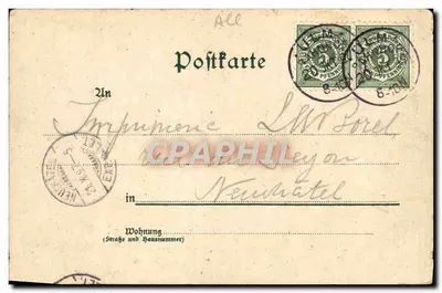 Bilhete postal antigo Gruss Aus Ulm Carte 1897 — Verso