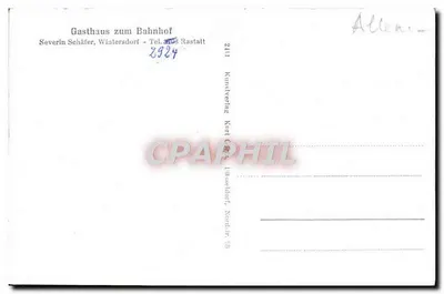 Wintersdorf — Rhénanbrücke, Schulhaus, Eingang zum Kindergarten, Wirtschaft zum Bahnhof — Kunstverlag Kurt Allen, Wintersdorf — Verso