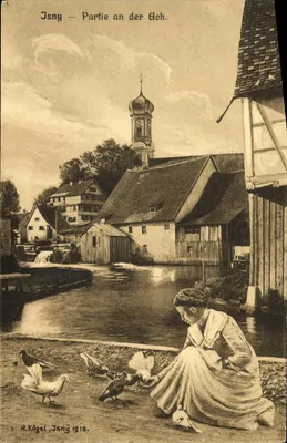Jsny — Partie an der Ach. — A. Kögel, Jsny 1910.