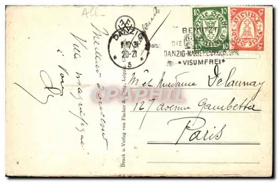 Danzig — Langemarkt, Rathaus — Druck u. Verlag von Fischer & Wittig, Leipzig — Verso