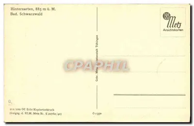 Hinterzarten — Banho — editor Metz — Verso