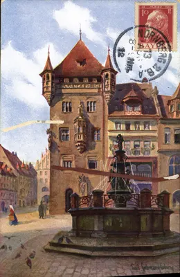 Nürnberg — Place du marché avec fontaine — S. Solderatsche Verlagshandlung (A. Zenschp), Nürnberg