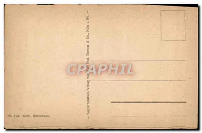 Operon w Kolonii — widok z zewnątrz — wydawca Kupferstichdruck-Verlag von Rud. Bremer & Co., Kolonia — Rewers