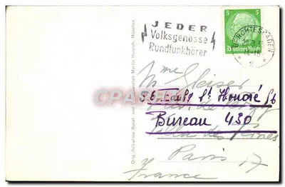 Berchtesgaden — widok z powietrza na góry i wioskę — wydanie 1458 — Rewers