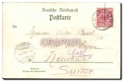 Haltingen — widok miasta i kościoła — Kunstlerpostkarte N°3, Verlag V. Chr. Haerole, Lörrach — Rewers