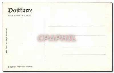 Speyer — Heidentürmchen — Karta pocztowa Weltpostverein — Rewers