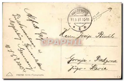 Magdeburg — widok z lotu ptaka z katedry — Echte Photographie, nr 3198/7564 — Rewers