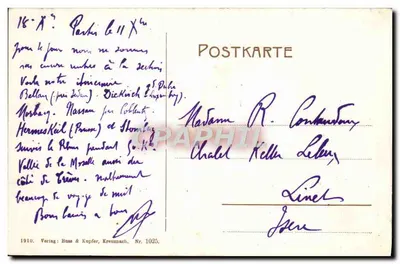 Stromberg — panoramische weergave met ingesloten beeld van de Fustenburg — uitgever Buss & Kupfor, nr. 1025 — Achterkant