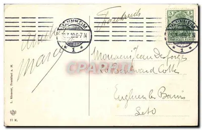 Mannheim — Praça do Parades — editor L. Klement, Frankfurt a. M., n° 11 K — Verso