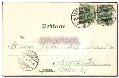 Neues Stadttheater — Leipzig — éditeur Paul Pink, série 1882 — Verso