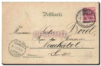 Stara pocztówka Gruss Aus Konigsfeld — Rewers