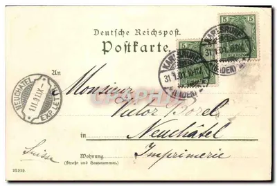 Castillo de Gräfesruhe — cascada — editor VERTSCHER & CO. n° 107 — Reverso
