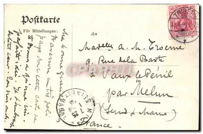Triberg — vista panorâmica do vilarejo encaixado — J. G. Fleg. Foto, Verlag Hornberg, No. 111 — Verso