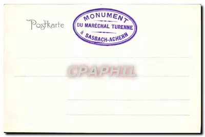 Monumento do maréschal Turenne em Sasbach — Amt Achern (Baden) — Verlag M. Pache, Achern — Verso