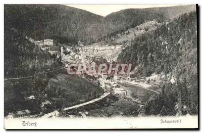 Triberg — vue aérienne — éditeur Geb. Fortwängler, n° de série non visible