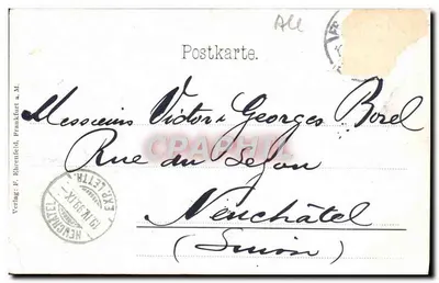Widok miasta Frankfurt nad Mainem — wydawca F. Ehrenfeld a. M. — Rewers