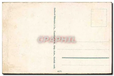 Frankfurt a. M., Eiserner Steg — widok miasta i metalowego mostu — Gerhard Blümlein & Co. — Rewers