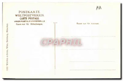 München, Theatiner-Hofkirche — widok wnętrza nawy — wydawca Würthle & Sohn, München — Rewers