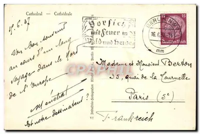 Berlin. Katedra — wydawca Anbautite-Sotografen, nr B 328 — Rewers