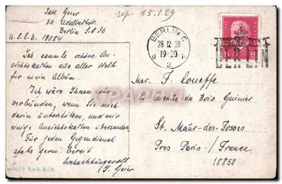 Stara pocztówka Berlin Dom Hauptfront — Rewers