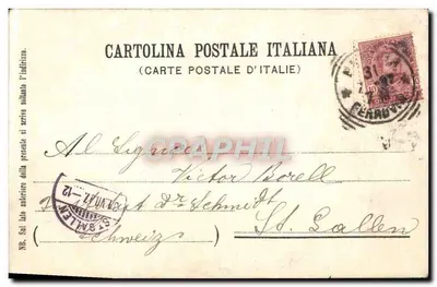 Gênova — Vista da praça Accouanese e da basílica de São Miguel — editor Ricordo di Genova, n° 5 — Verso