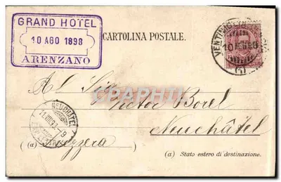 Gênova — Panorama da cidade, Monumento a Cristóvão Colombo e Templo de Díana — Lit. F. Tensi-Milano — Verso
