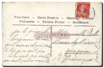 Kobieta w białej sukni i kwiecistym kapeluszu — Amicitie's — Aéro, nr 538 — Rewers