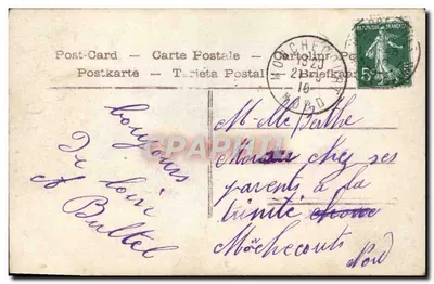 Jovem mulher em vestido azul segurando um buquê — Amizade sincera — XPG, n° 4376 — Verso