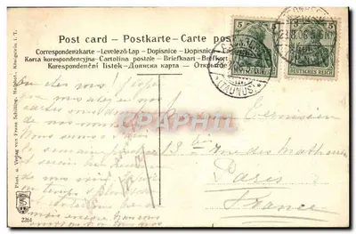 Ruina Königstein i. T. — Ruiny średniowiecznego zamku — Fot. u. Verlag von Franz Schilling, Königstein i. T. n° 2261 — Rewers