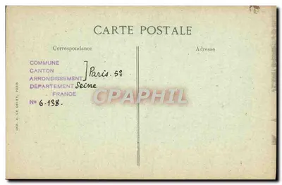 Antigo convento das Filhas de Santa Geneviève — Quai de la Tournelle, 47 — Paris d'autrefois, n°173 — Verso