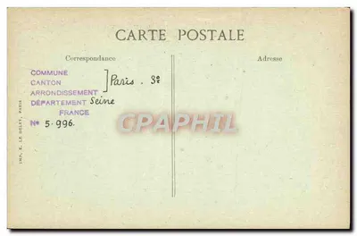 Rua do Templo, 79 — Hotel de Montmort (1650) — Paris d'outro tempo — Verso