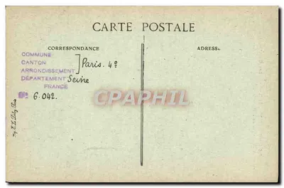 Paris d'autrefois — Torre e presbitério da Igreja Nossa Senhora dos Mantos Brancos — Rue des Guillemites — Editor E.D. — Verso
