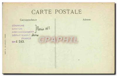 Paris no passado — Hotel de Puscher no século XVII, Rue d'Anteuil, 16 — B.D. / Graphphil — Verso